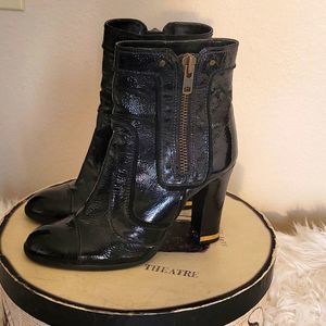 Gianni Bini Leather Black Ankel Boots